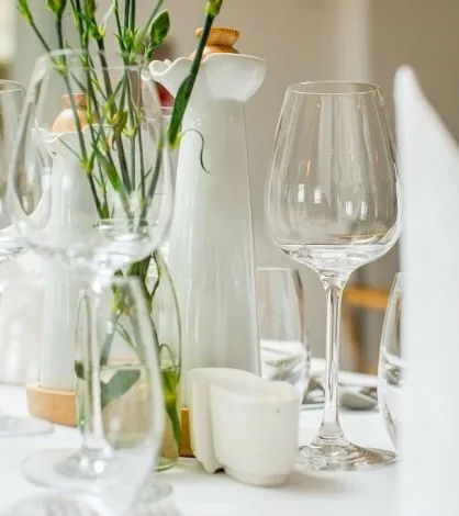 Glasses on the tables