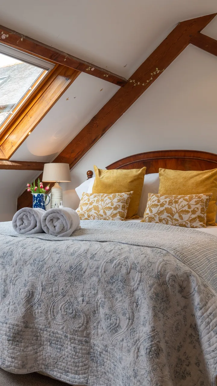 Master bedroom with beautiful soft furnishings