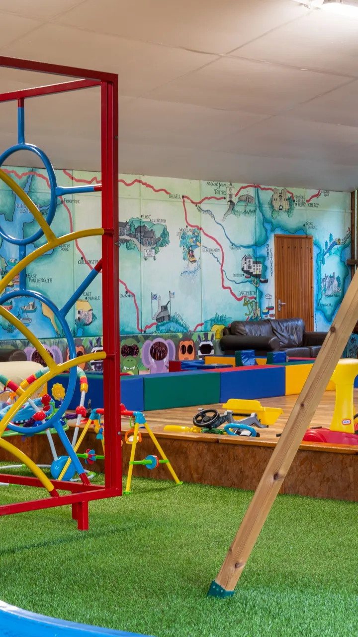 Play barn with climbing frame and babys swing