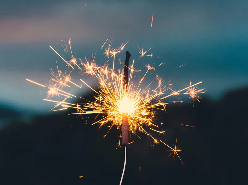 Sparkler in hand