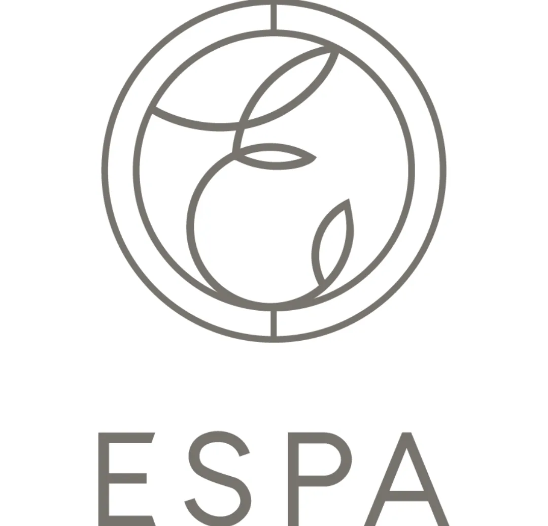 ESPA logo with stylized circular design and leaf elements