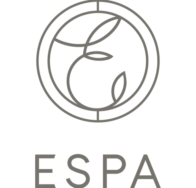 ESPA logo with stylized circular design and leaf elements