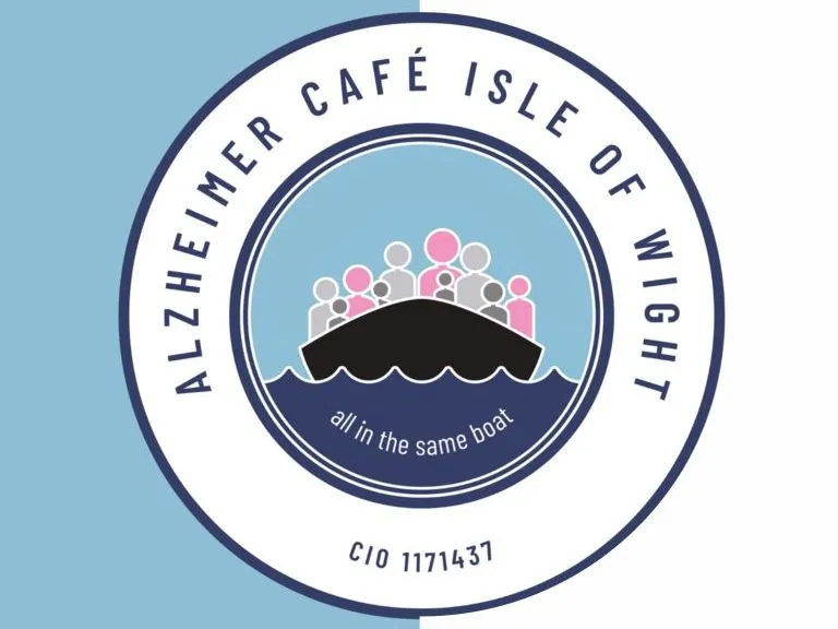 Alzheimer Café Isle of Wight circular logo with boat and figures