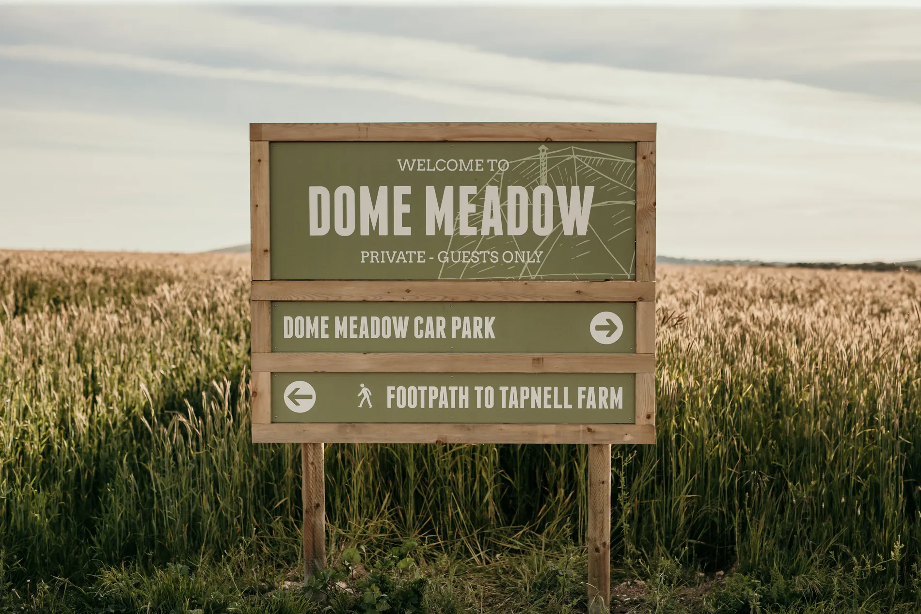 Wooden sign reading 