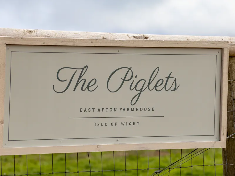 Wood-framed sign reading 