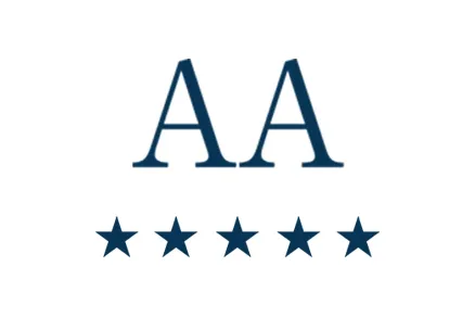 AA five-star logo in dark blue on a white background