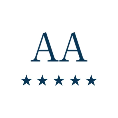 AA five-star logo in dark blue on a white background